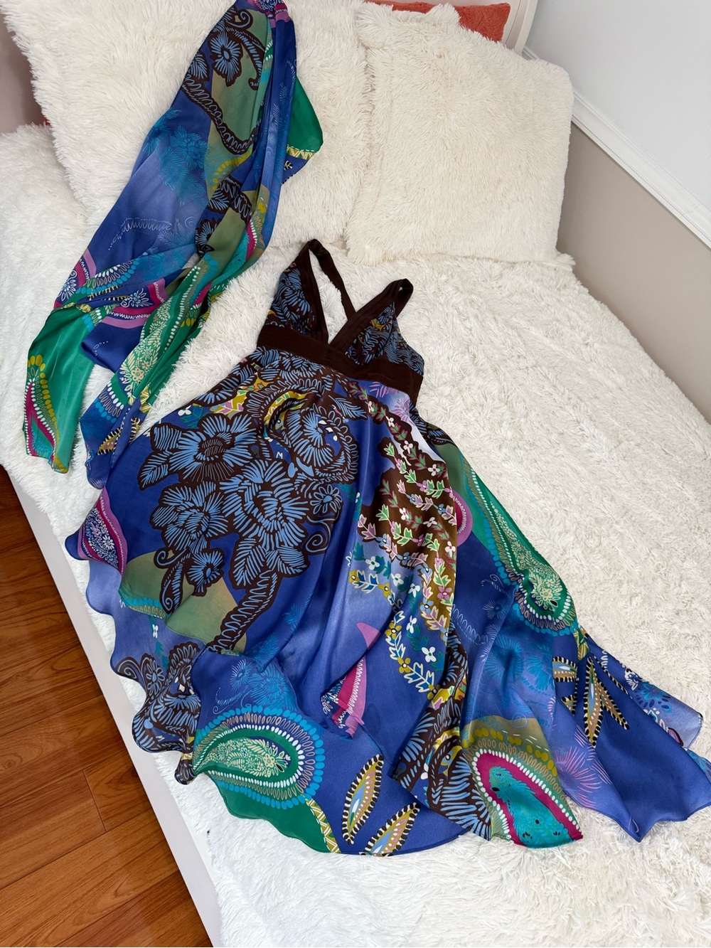 Vintage Y2K Alberto Makali Whimsigoth Dress & Shawl Set